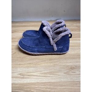 LL Bean Women's‎ Purple Suede Fleece Lined Mountain Moccasin Slipper Boots 9M